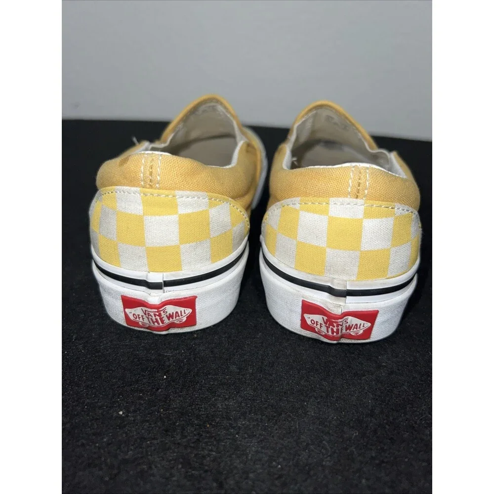 VANS Yellow Checkerboard Slip On Sneakers Unisex Skate Shoe Mens 4 Women’s 5.5